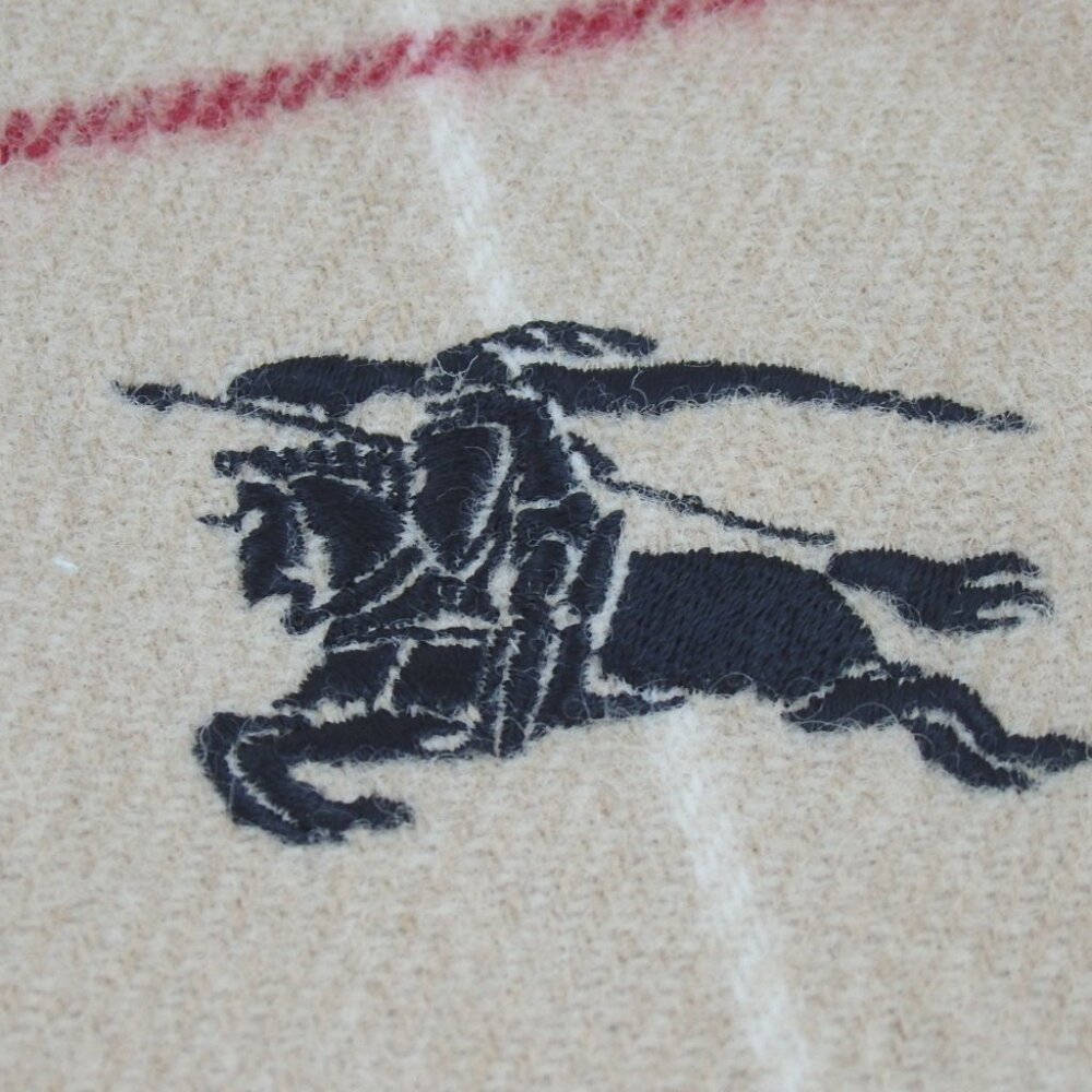 Authentic Burberry Check Pattern Blanket Scarf Wo… - image 2